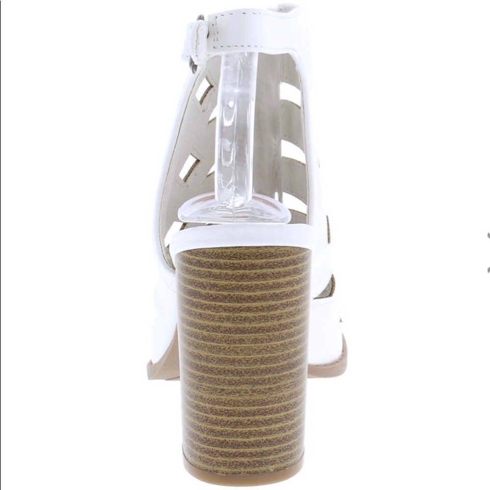✨Flash Sale✨White Laser Cut Stacked Heels - Picture 8 of 8